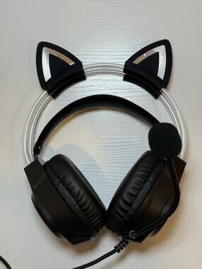 Gaming Headset Boom Mic Volume Control 3.5mm+USB Black